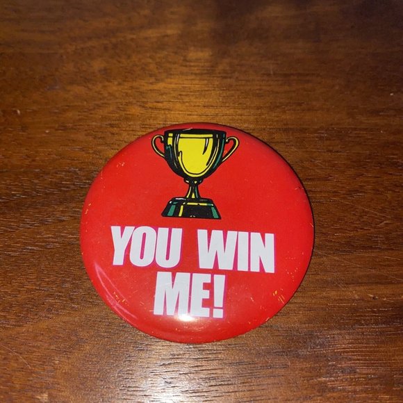 Other - Vintage Topps Batty Button Pin 70s Red Round Trophy You Win Me